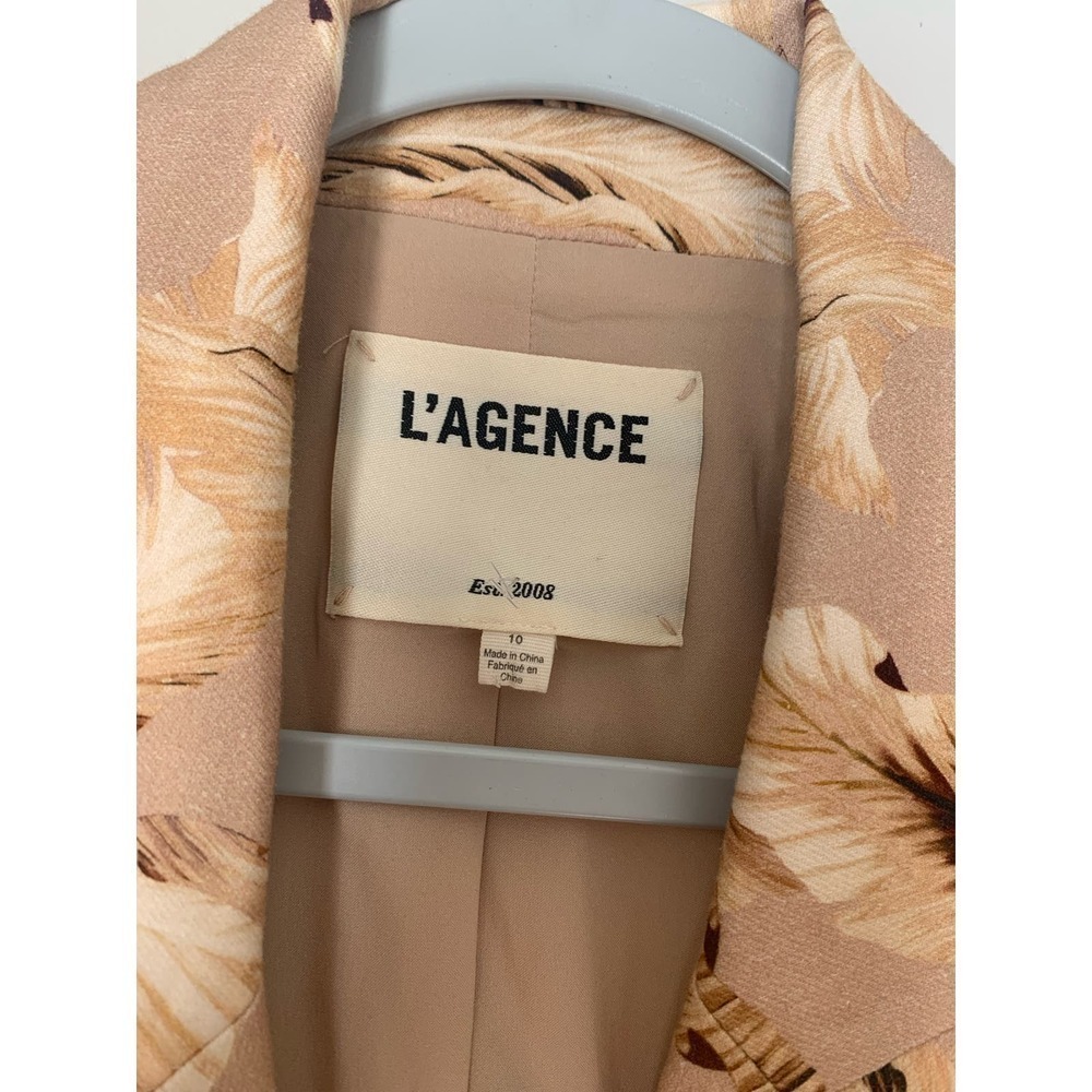 L'Agence Brooke Feather Linen Blend Cropped Blazer - Picture 5 of 8